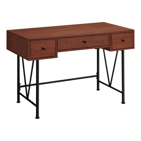 MONARCH SPECIALTIES Computer Desk, Home Office, Laptop, Storage Drawers, 48"L, Work, Metal, Laminate, Brown, Black I 7671